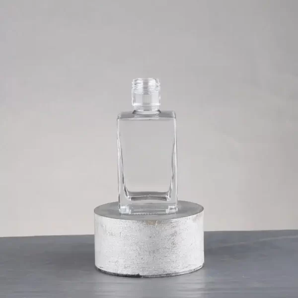 High Quality 50ml Rectangle Super Flint Glass Liquor Bottles Square Rum Whiskey Gin Spirit Glass Bottle With Cork