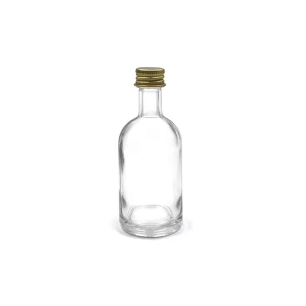 Wholesale Transparency Empty Brandy Clear Wine Rum Gin Spirits Vodka 50ml Glass Bottle with Cap